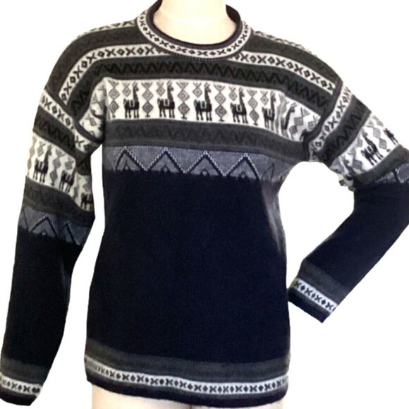 Andino Artesanias Alpaca Wool Crew Neck Sweater Sz M #86F - Picture 2 of 7